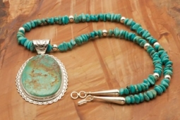 Day 11 Deal - Genuine Manassa Turquoise Pendant and Necklace Set